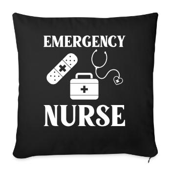 Emergency Department Emergency Nurse First Aid - Sofa pillowcase 17,3'' x 17,3'' (45 x 45 cm) - black - Front