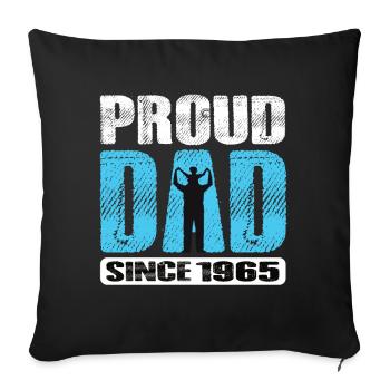 Fier papa depuis 1965 - Housse de coussin décorative 45 x 45 cm - noir - Devant