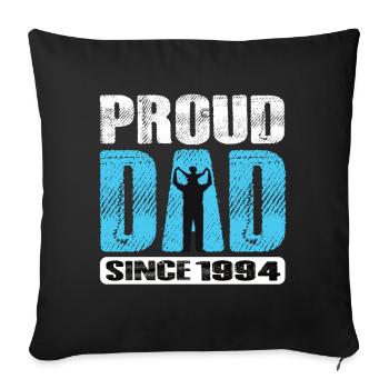 Fier papa depuis 1994 - Housse de coussin décorative 45 x 45 cm - noir - Devant