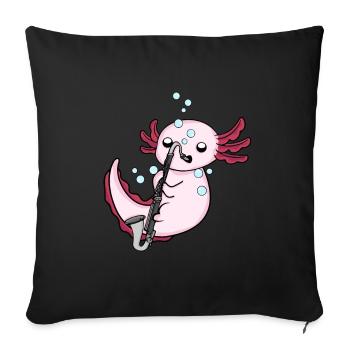 Bass Clarinet Axolotl Big Band Children's Orchestra - Sofa pillowcase 17,3'' x 17,3'' (45 x 45 cm) - black - Front