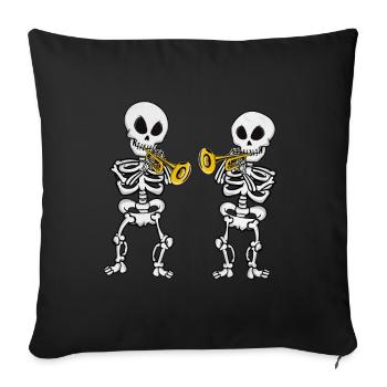 Trompettiste Cadeau Musique Groupe Trompette - Housse de coussin décorative 45 x 45 cm - noir - Devant