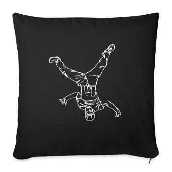 Breakdancing Breakdancer Break Dance Oneline Art - Sofa pillowcase 17,3'' x 17,3'' (45 x 45 cm) - black - Front