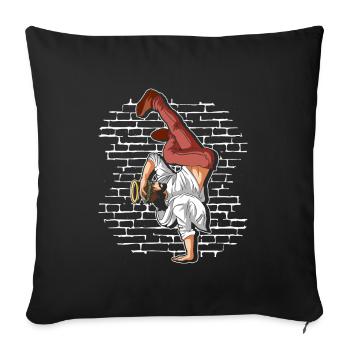 Breakdance Jesus - Breakdance Hip Hop - Sofa pillowcase 17,3'' x 17,3'' (45 x 45 cm) - black - Front
