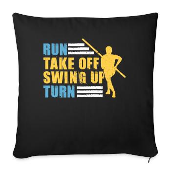 Running – Taking off – Swinging up – Turning - Sofa pillowcase 17,3'' x 17,3'' (45 x 45 cm) - black - Front