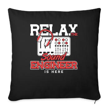 Détendez-vous l’ingénieur du son est ici Tontechniker - Housse de coussin décorative 45 x 45 cm - noir - Devant