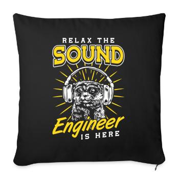 Détendez-vous l’ingénieur du son est ici Tontechniker - Housse de coussin décorative 45 x 45 cm - noir - Devant