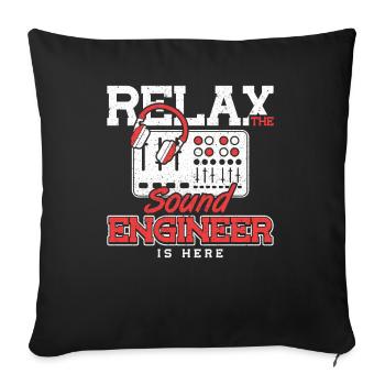 Détendez-vous l’ingénieur du son est ici Tontechniker - Housse de coussin décorative 45 x 45 cm - noir - Devant