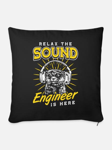 Détendez-vous l’ingénieur du son est ici Tontechniker - Housse de coussin décorative 45 x 45 cm - noir
