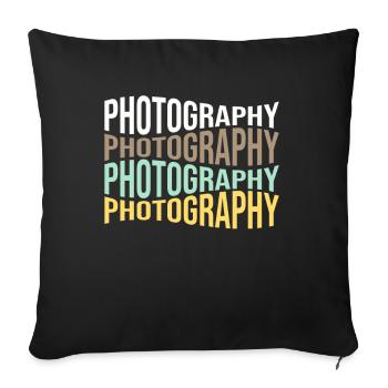Photography - Sofa pillowcase 17,3'' x 17,3'' (45 x 45 cm) - black - Front