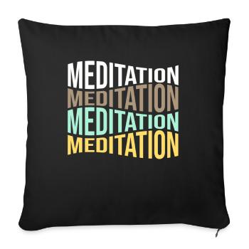 meditation - Sofa pillowcase 17,3'' x 17,3'' (45 x 45 cm) - black - Front