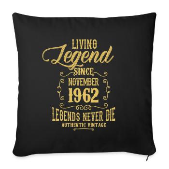 Novembre 1962 Millésime anniversaire - Housse de coussin décorative 45 x 45 cm - noir - Devant