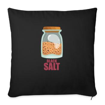 Épices au sel noir Goût Cuisine - Housse de coussin décorative 45 x 45 cm - noir - Devant