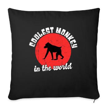 Cooler Affe Spruch - Sofakissenbezug 45 x 45 cm - Schwarz - Vorne