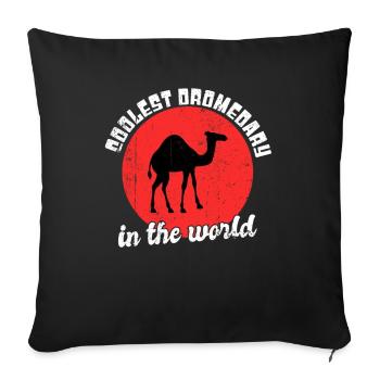 Cool dromedary saying - Sofa pillowcase 17,3'' x 17,3'' (45 x 45 cm) - black - Front