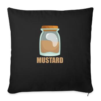 Goût d’épices à la moutarde Cuisine - Housse de coussin décorative 45 x 45 cm - noir - Devant