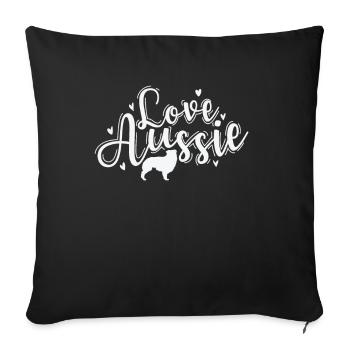 Love Aussie Australian Shepherd Dog - Sofa pillowcase 17,3'' x 17,3'' (45 x 45 cm) - black - Front