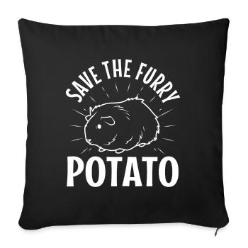 Save The Furry Potato - Sofa pillowcase 17,3'' x 17,3'' (45 x 45 cm) - black - Front