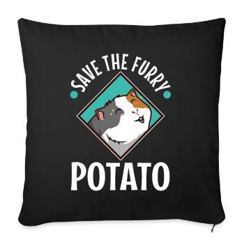 Save The Furry Potato - Housse de coussin décorative 45 x 45 cm - noir - Devant