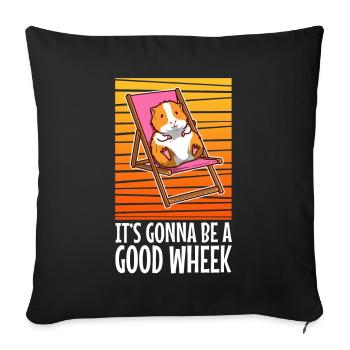 Its guinea be a good wheek - Sofa pillowcase 17,3'' x 17,3'' (45 x 45 cm) - black - Front