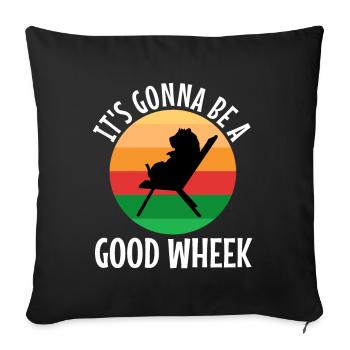 Its guinea be a good wheek - Sofa pillowcase 17,3'' x 17,3'' (45 x 45 cm) - black - Front
