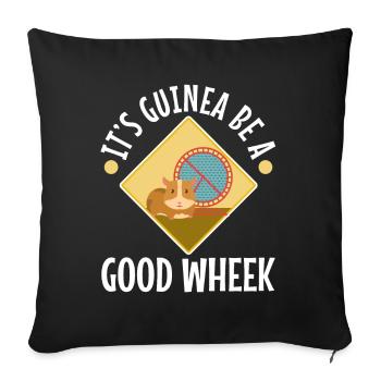 Sa guinée soit un bon wheek - Housse de coussin décorative 45 x 45 cm - noir - Devant