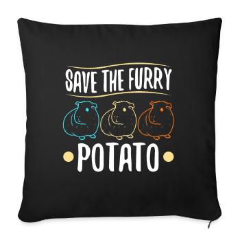 Save The Furry Potato - Sofa pillowcase 17,3'' x 17,3'' (45 x 45 cm) - black - Front