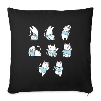 Cat Yoga pour Yoga Lover - Housse de coussin décorative 45 x 45 cm - noir - Devant