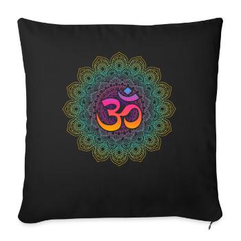 Om Meditations Mandalas Yoga For Yoga Students - Sofa pillowcase 17,3'' x 17,3'' (45 x 45 cm) - black - Front