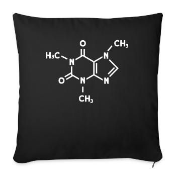 Caffeine Molecule For Barista And Coffee Lover - Sofa pillowcase 17,3'' x 17,3'' (45 x 45 cm) - black - Front