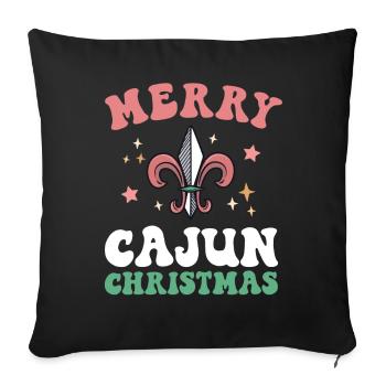 Merry Cajun Christmas Southern Louisiana Xmas New - Sofa pillowcase 17,3'' x 17,3'' (45 x 45 cm) - black - Front