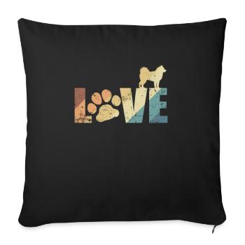 Love with Paw Alaskan Malamute Pet - Housse de coussin décorative 45 x 45 cm - noir - Devant
