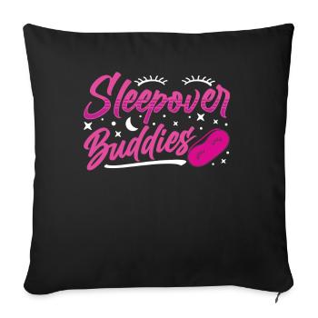Sleepover Freunde Party Übernachtung Übernachten - Sofakissenbezug 45 x 45 cm - Schwarz - Vorne