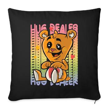 Love Teddy Rainbow Hug Dealer Cute Teddy Bear Hug - Sofa pillowcase 17,3'' x 17,3'' (45 x 45 cm) - black - Front