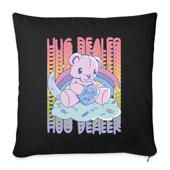 Hug Me Cute Teddy Rainbow Love Hug Dealer Cute Ted - Sofakissenbezug 45 x 45 cm - Schwarz - Vorne