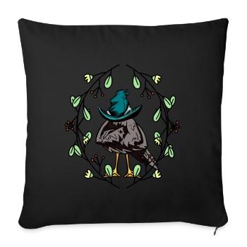 Early Spring Raven Crow Sleepy Hat Spring - Sofa pillowcase 17,3'' x 17,3'' (45 x 45 cm) - black - Front