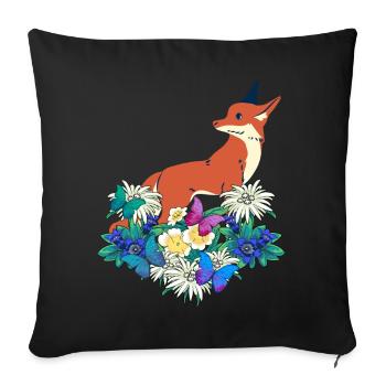 Early Spring Wild Animals Forest Animals Foxes - Sofa pillowcase 17,3'' x 17,3'' (45 x 45 cm) - black - Front