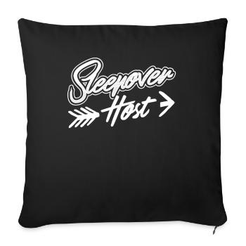 Hôtes pour la nuit Passez la nuit - Housse de coussin décorative 45 x 45 cm - noir - Devant