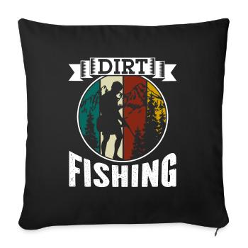 Dirt Fishing Metal Detection Metal Detecting - Sofa pillowcase 17,3'' x 17,3'' (45 x 45 cm) - black - Front