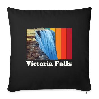 Victoria Falls Waterfall Souvenir Afrique Zimbabwe - Housse de coussin décorative 45 x 45 cm - noir - Devant