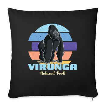 Virunga National Park-Gorilla-Africa-Congo-Souvenir - Sofa pillowcase 17,3'' x 17,3'' (45 x 45 cm) - black - Front