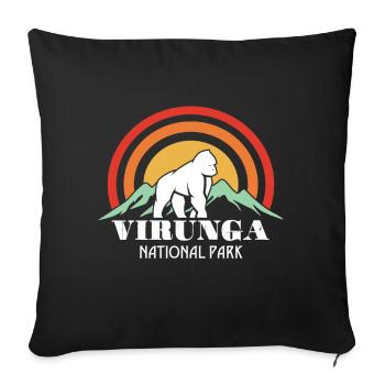 Virunga National Park-Souvenir-Gorilla-Africa-Congo - Sofa pillowcase 17,3'' x 17,3'' (45 x 45 cm) - black - Front