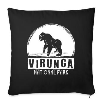 Gorilla Africa Virunga National Park Congo Safari S - Sofa pillowcase 17,3'' x 17,3'' (45 x 45 cm) - black - Front