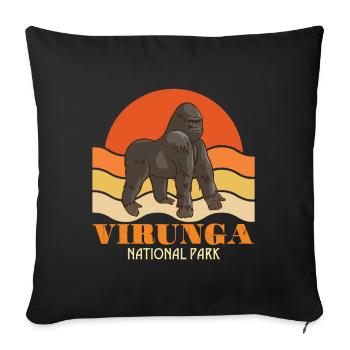 Virunga-National Park-Congo-Gorilla-Safari-Africa-S - Sofa pillowcase 17,3'' x 17,3'' (45 x 45 cm) - black - Front