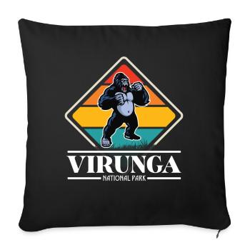 Gorilla-Virunga-National Park-Souvenir-Africa-Congo - Sofa pillowcase 17,3'' x 17,3'' (45 x 45 cm) - black - Front