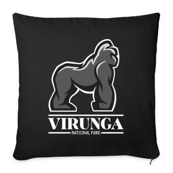Gorilla Virunga National Park Africa Congo Safari S - Sofa pillowcase 17,3'' x 17,3'' (45 x 45 cm) - black - Front