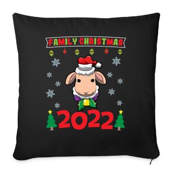 Noël en famille 2022 Drôle d’amoureux de Noël assorti - Housse de coussin décorative 45 x 45 cm - noir - Devant