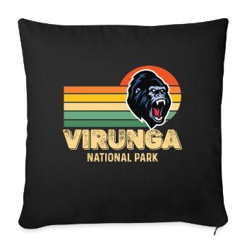 Virunga National Park Safari Gorilla Africa Congo S - Sofa pillowcase 17,3'' x 17,3'' (45 x 45 cm) - black - Front