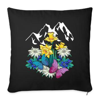 Austria Tyrol Spring Nature Nature Lovers Alm - Sofa pillowcase 17,3'' x 17,3'' (45 x 45 cm) - black - Front