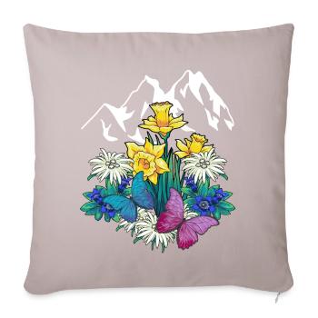 Autriche Tyrol printemps Nature Amoureux de la nature Alm - Housse de coussin décorative 45 x 45 cm - taupe clair - Devant