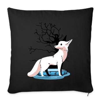 Wildlife Arctic North Pole Fox Foxes Child Polar - Sofa pillowcase 17,3'' x 17,3'' (45 x 45 cm) - black - Front
